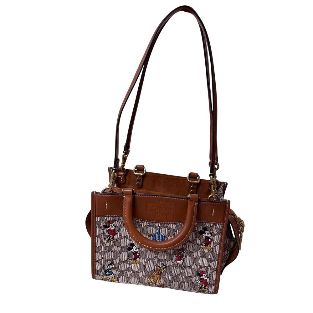 DISNEY X COACH Rogue 25 Signature Satchel Textile Jacquard Mickey Mouse